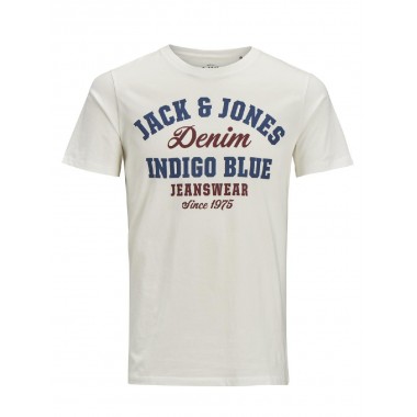 jack&jones t-shirt giroco collo con stampa mod. logo